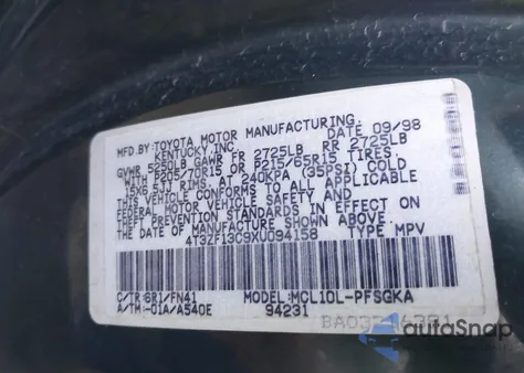 1999 Toyota Sienna Le from USA, damaged, VIN 4T3ZF13C9XU094158